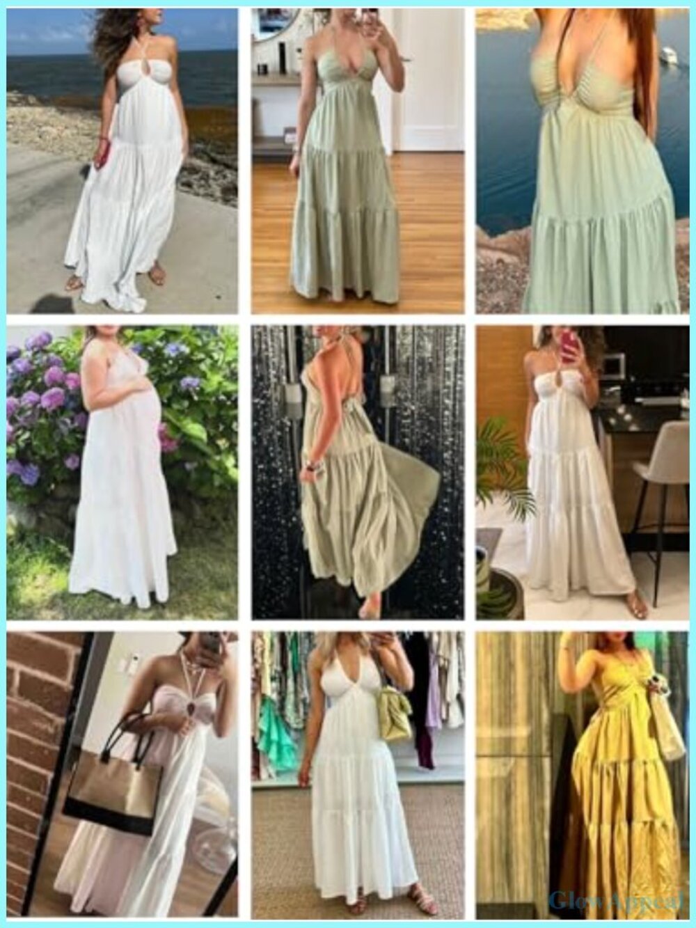 Halter V Neck Maxi Dress A-Line Casual Summer Vacation Beach Dress - Picture 6 of 6